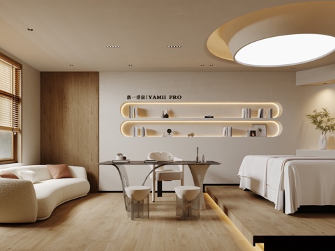  诧寂风美容院包间3d模型 