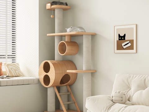  现代猫爬架 宠物架3d模型 