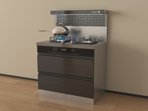  现代集成灶 油烟机3d模型 