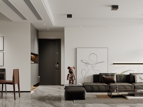  现代客餐厅3d模型 