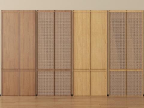 侘寂门板 背景墙 墙板su模型