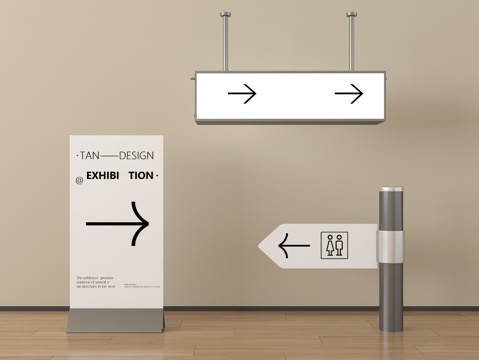  现代指示牌 导视牌 标识牌3d模型 