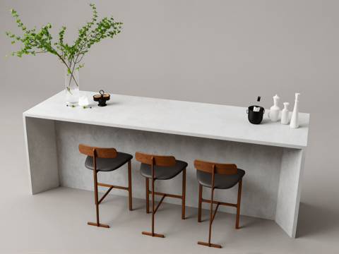 现代水吧台su模型