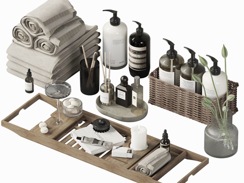  浴室装饰套装3d模型 