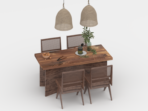  餐桌组合3d模型 