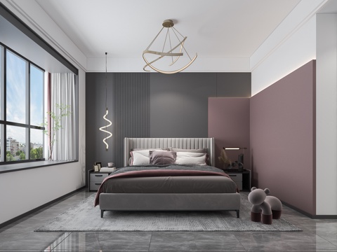  现代卧室床3d模型 