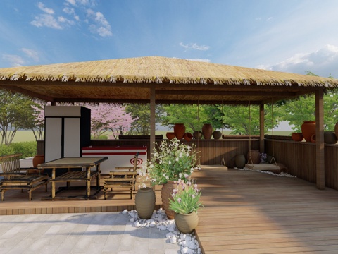  乡村院落su模型 