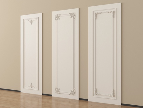 法式护墙板 雕花护墙板 角花su模型