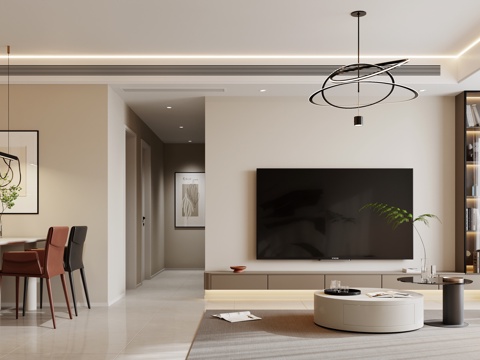  现代客餐厅3d模型 