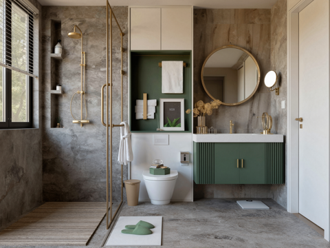  现代家居卫生间su模型 