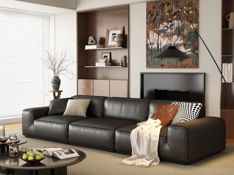  现代法式客厅 沙发3d模型 