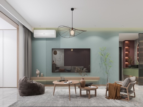  北欧客厅沙发椅3d模型 