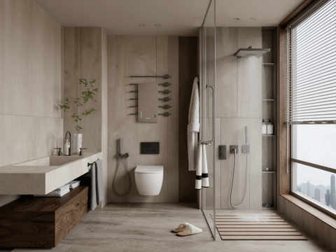 现代卫生间su模型