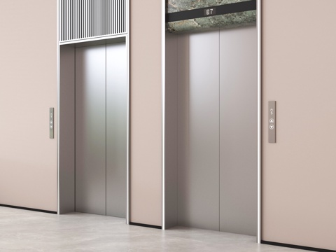  现代电梯 电梯间 升降梯 电梯按键3d模型 