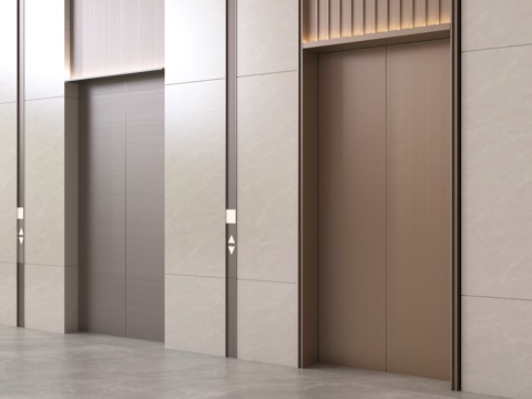  现代电梯 电梯间 升降梯 电梯按键3d模型 