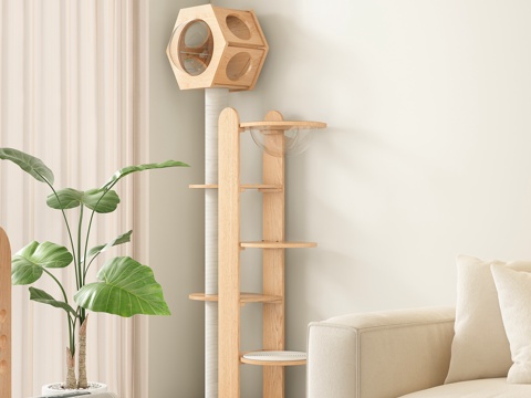  现代猫爬架 宠物架3d模型 