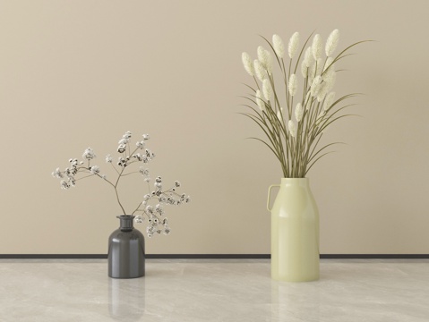  现代花瓶饰品摆件组合 花瓶 花艺3d模型 