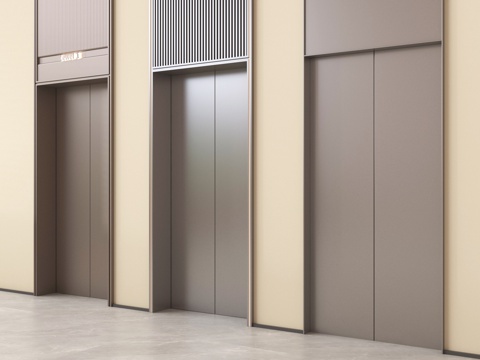 现代电梯 电梯间 升降梯su模型