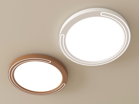 现代中古风吸顶灯su模型