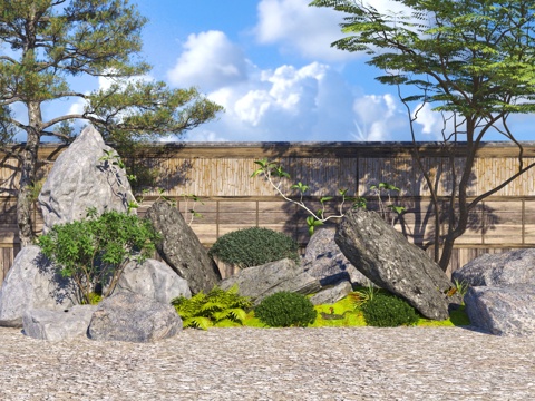  现代庭院景观景观造3d模型 
