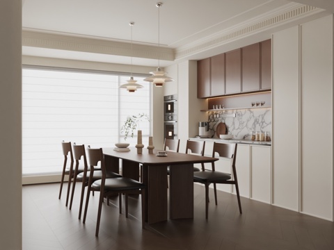  中古风餐厅3d模型 