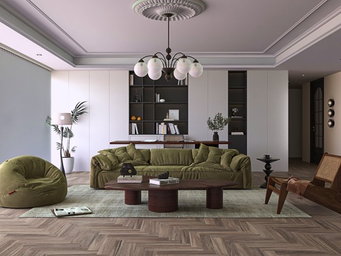  现代客厅 沙发茶几组合3d模型 