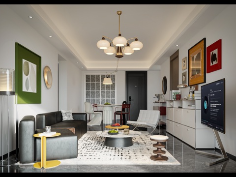  包豪斯客厅3d模型 