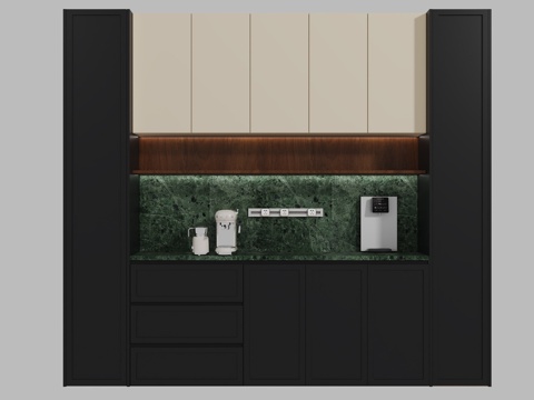  法式酒柜3d模型 