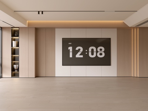  现代客厅 奶油客厅 电视背景墙 客厅背景 奶油风背景墙su模型 