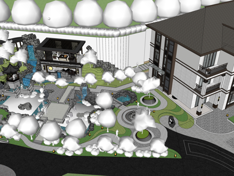 微景观 门 庭院门 室内造景 造景 草坪灯 庭院su模型