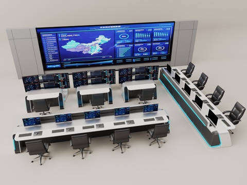  操作台 控制室 指挥室 监控室3d模型 