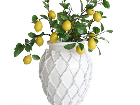  现代花瓶花艺3d模型 