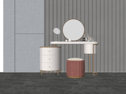 卫生间 阳台 化妆 梳妆台 晾衣架 桌子su模型