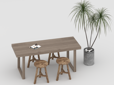  餐桌组合3d模型 