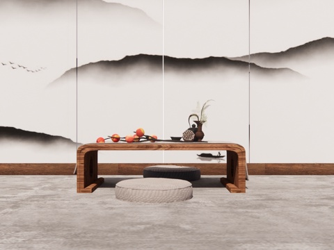 茶台 小品 茶桌椅 茶桌 茶几 器具 茶具su模型