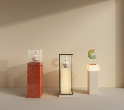  新中式展台 展柜 陈列柜 陈列台3d模型 