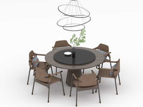  餐桌组合3d模型 