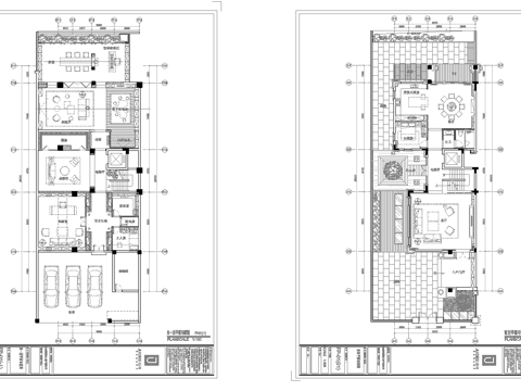  中式别墅 样板间 最新全套施工图 效果图合集cad施工图 