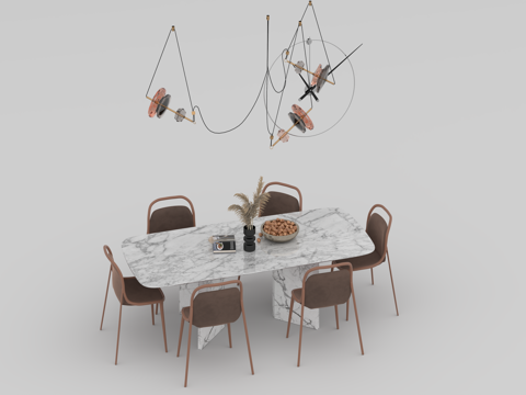  餐桌组合3d模型 