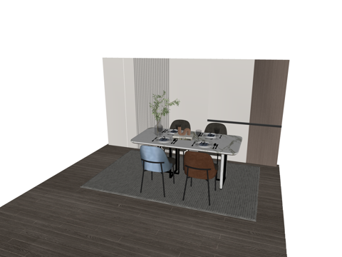 家装 风格 工装 原木家具 桌子 椅子 奶油 桌椅 单体 餐su模型