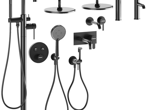  淋浴花洒3d模型 