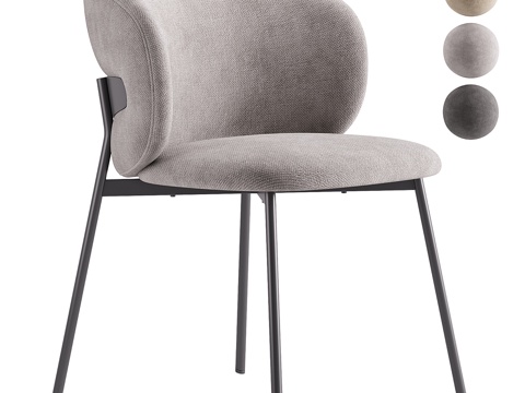  现代意式布艺单椅3d模型 