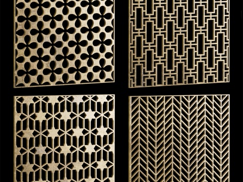  方形装饰板套装73d模型 