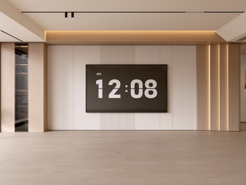 现代客厅 奶油客厅 电视背景墙 客厅背景 奶油风背景墙su模型