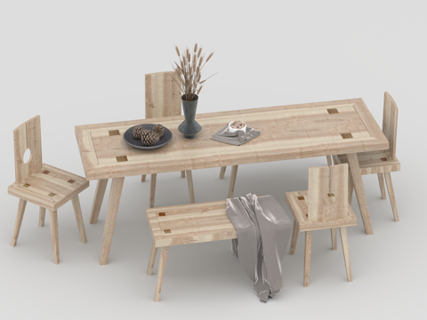  餐桌组合3d模型 