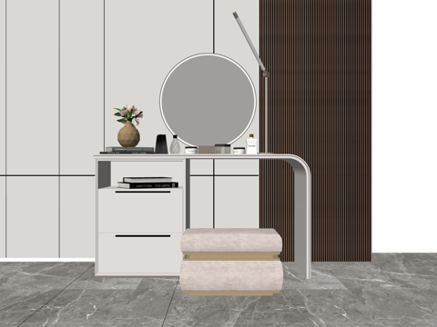 衣服 阳台 卧室 衣柜 晾衣架 化妆 桌子 梳妆台 卫生间su模型