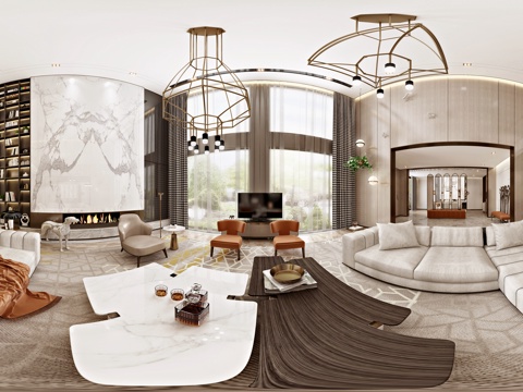 龙湖样板间大平层 最新全套施工图 效果图合集cad施工图