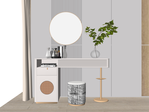 卫生间 阳台 化妆 梳妆台 晾衣架 桌子su模型