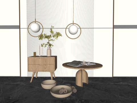 茶台 小品 茶桌椅 茶桌 茶几 器具 茶具su模型