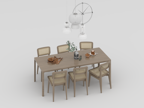  餐桌组合3d模型 